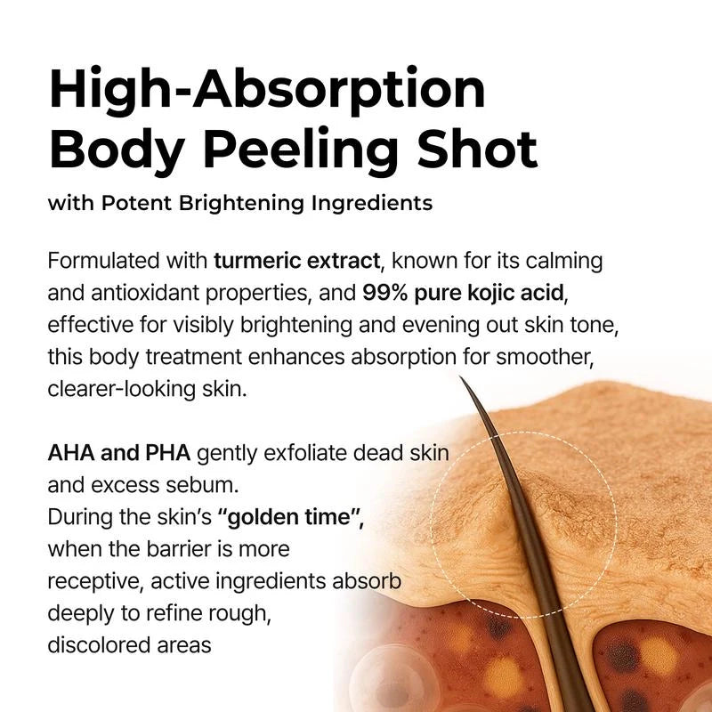 Veilosy Peel Shot - Body Exfoliating Spray with Kojic Acid and Turmeric