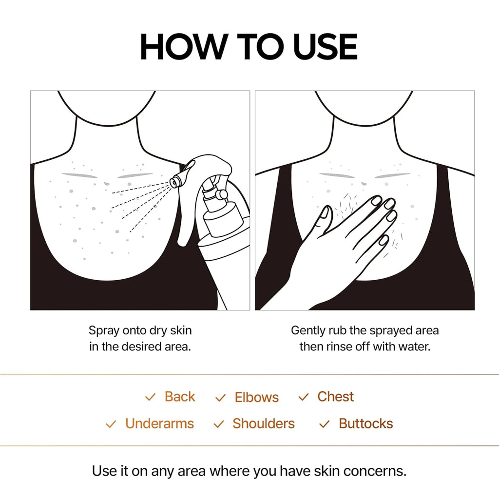 Veilosy Peel Shot - Body Exfoliating Spray with Kojic Acid and Turmeric
